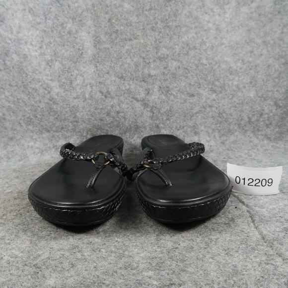 Cole Haan Shoes Womens 8 Sandals Fashion Leather Braided Strap Slip On Flip Flop - Picture 2 of 11